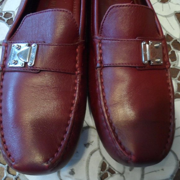Louis Vuitton Burgundy Calf Leather Woman's Loafers Size 7B - Picture 4 of 16